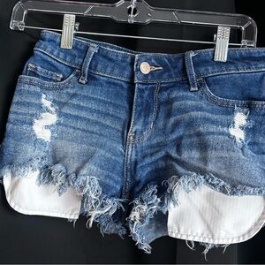 Distressed Blue Denim Shorts